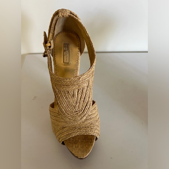 Report Signature Lucie 2 Platform Raffia Sandals Size 6 - Picture 8 of 12